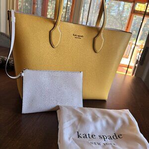 Kate Spade Bleecker Large Summer Daffodil Leather Tote KC921 Purse with Dustbag